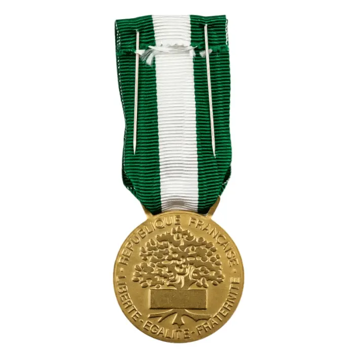 Achat medaille du travail départementale et communale 35 ans – Bronze – Grade Or verso