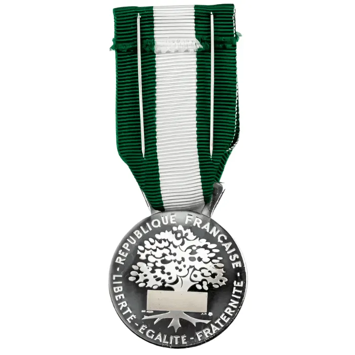 Recto Achat médaille du travail régionale, départementale et communale 20 ans – Bronze patiné- La Monnaie de Paris – Grade Argent