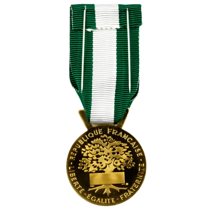 Recto Achat médaille du travail régionale, départementale et communale 30 ans – Argent massif – La Monnaie de Paris – Grade Vermeil